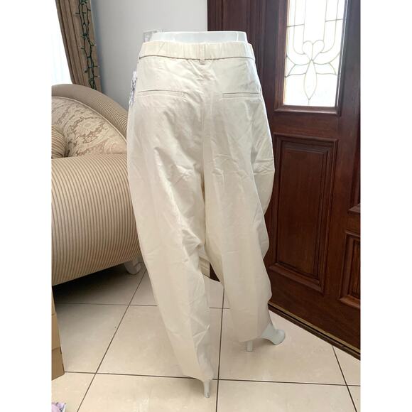 Uniqlo Comptoir des Cotonniers Linen Blend Barrel Leg Pants in Off White - Picture 5 of 10